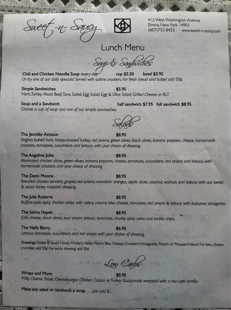 Sweet N Saucy Menu, Menu for Sweet N Saucy, Horseheads, Horseheads