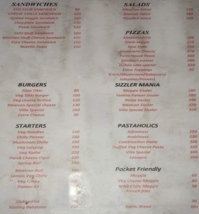 Menu at Bake Villa Bakery, Jabalpur, 5