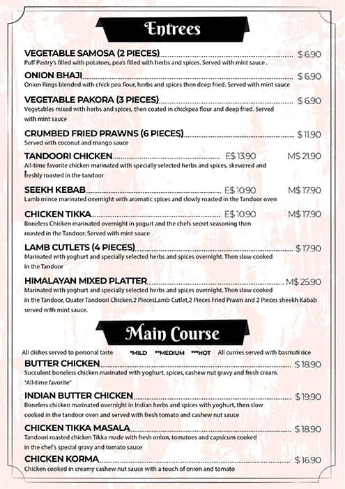 himalayan curry house menu