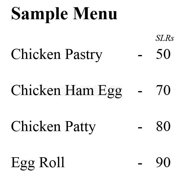 Cafe De World menu