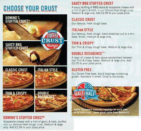 Domino S Pizza Menu Menu Para Domino S Pizza Notting Hill London
