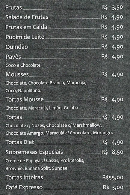 Restaurante Max Sabores cardápio