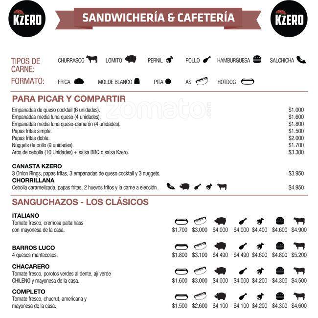 Kzero menu