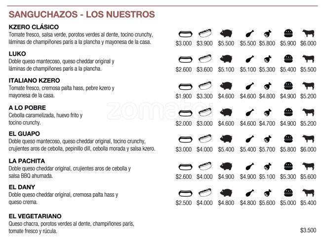 Kzero menu
