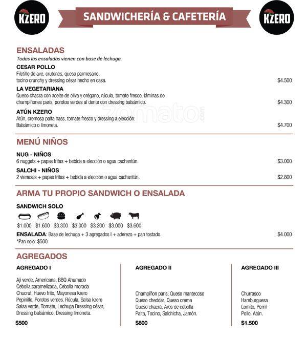 Kzero menu