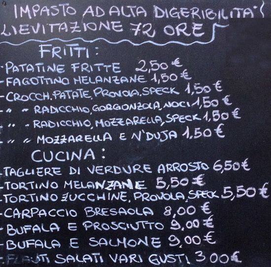 Menu di Trattoria degli Equi 