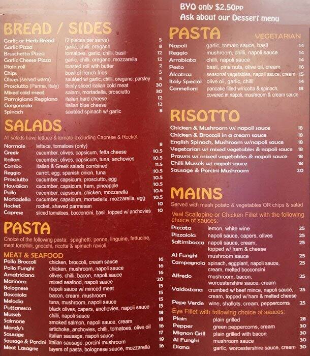 Bar Reggio Menu, Menu for Bar Reggio, Darlinghurst, Sydney Urbanspoon/Zomato