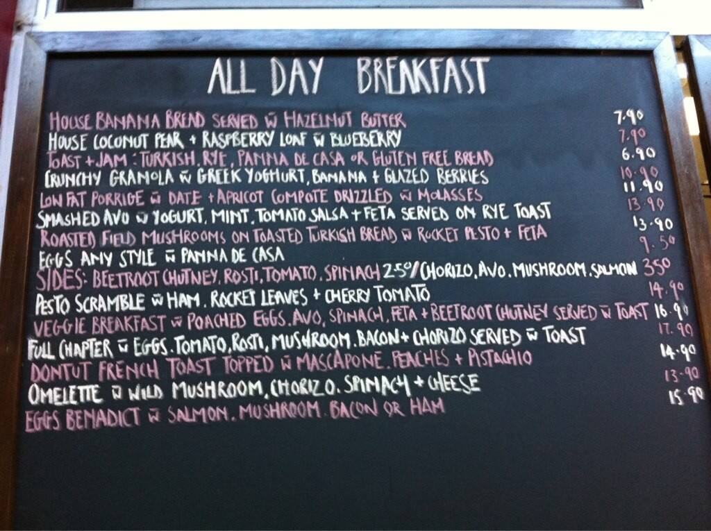 Page 27 Cafe Menu, Menu for Page 27 Cafe, Alice Springs, Alice Springs