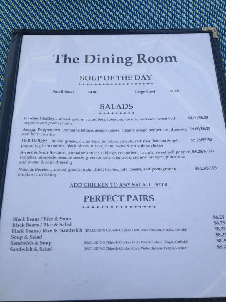 The Dining Room Menu, Menu for The Dining Room ...