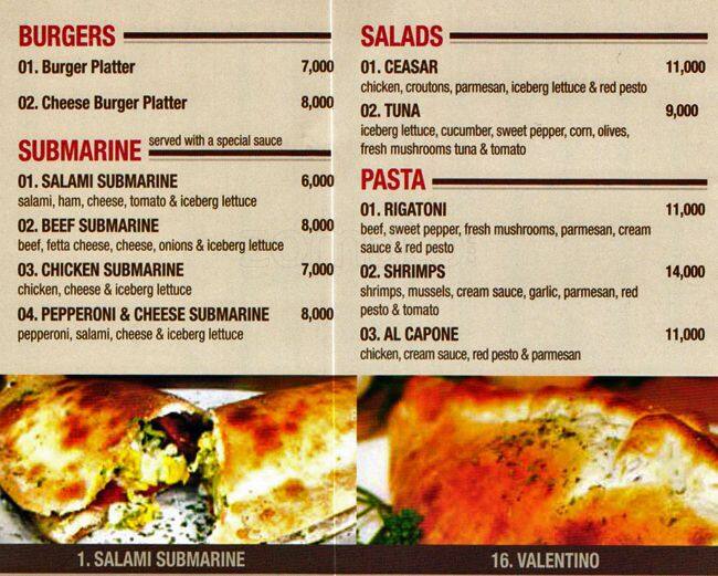 Piero's Pizza Menu, Menu for Piero's Pizza, Amchit, Jbeil District