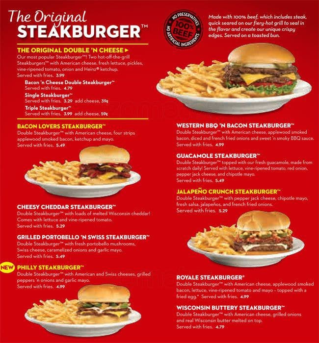 Menu at Steak 'n Shake fast food, Concord, Concord Mills Boulevard