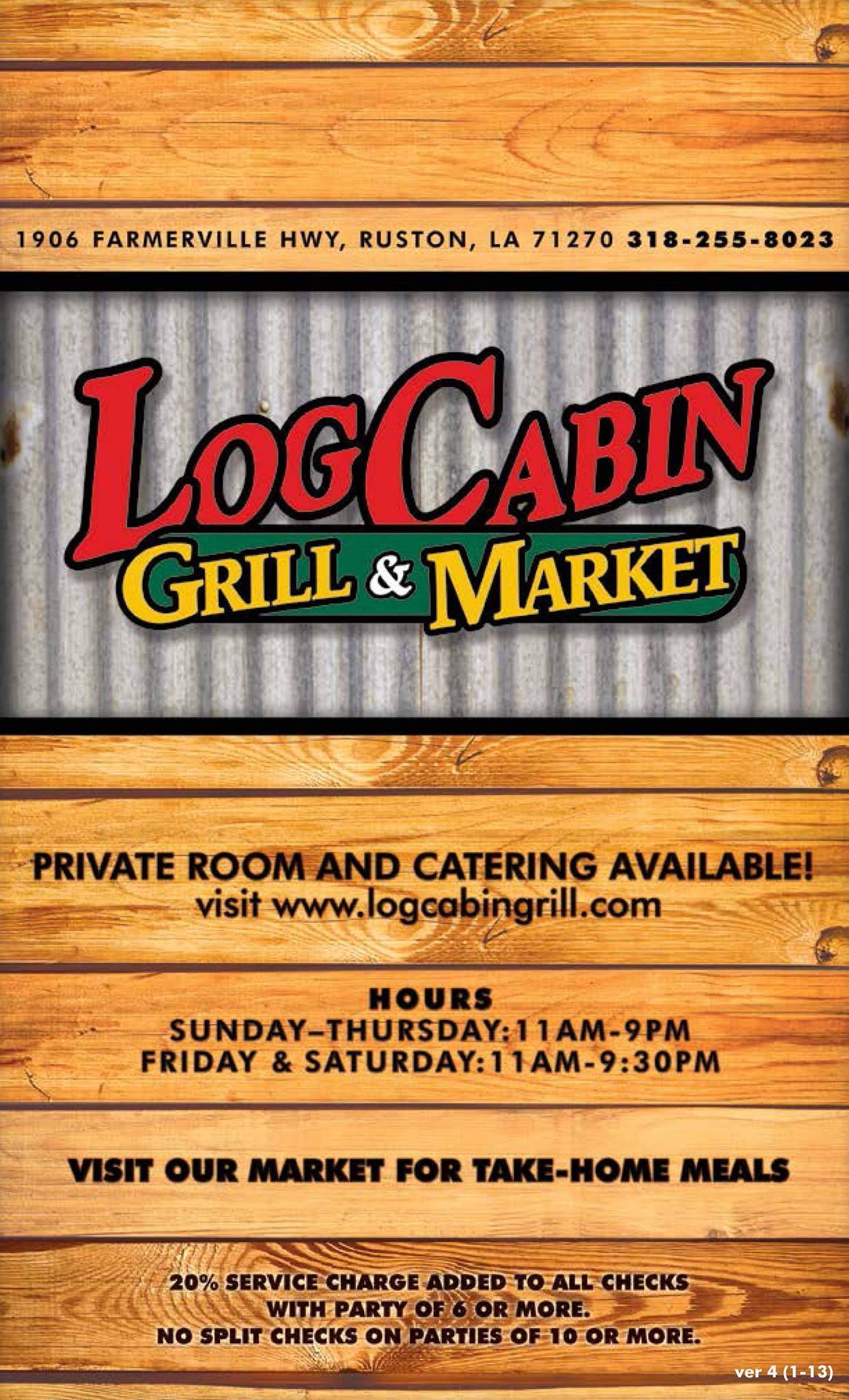 Log Cabin Grill Market Ruston Ruston Urbanspoon Zomato
