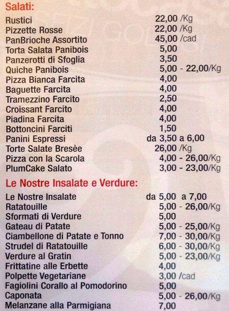 Menu di Sottocasa 