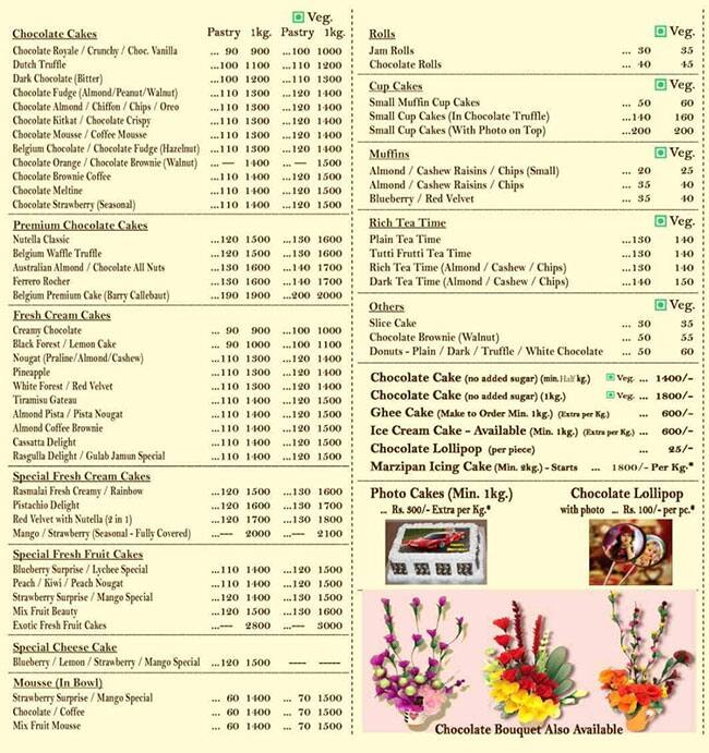 DARK TEMPTATIONS BANDRA menu