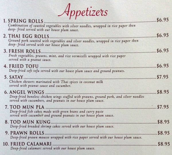 Menu At Simply Thai Restaurant Newark