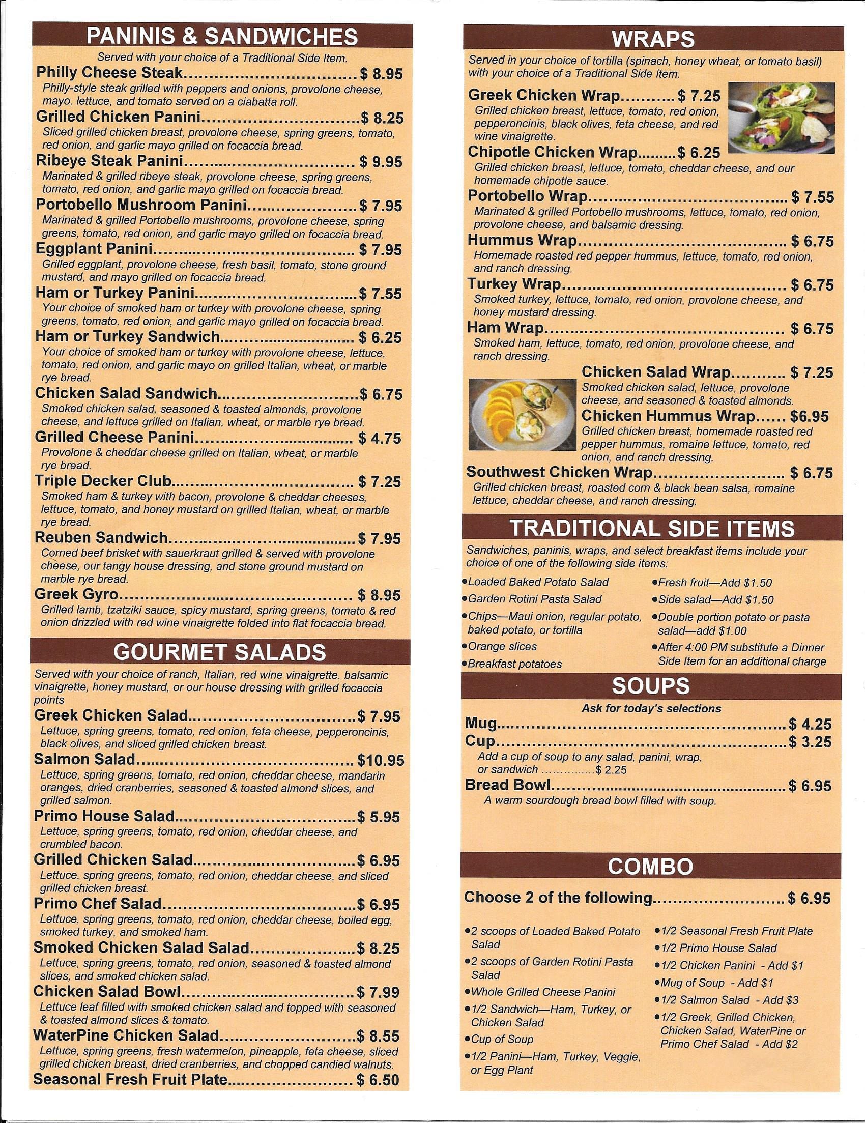 Menu at JavaPrimo Coffee House, Cafe & More HOT SPRINGS, Hot Springs