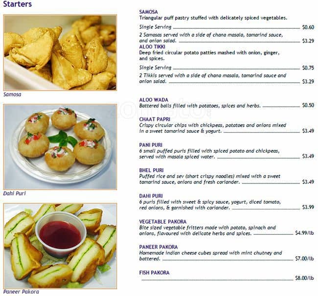 Sweet India Menu, Menu for Sweet India, Mississauga, Toronto