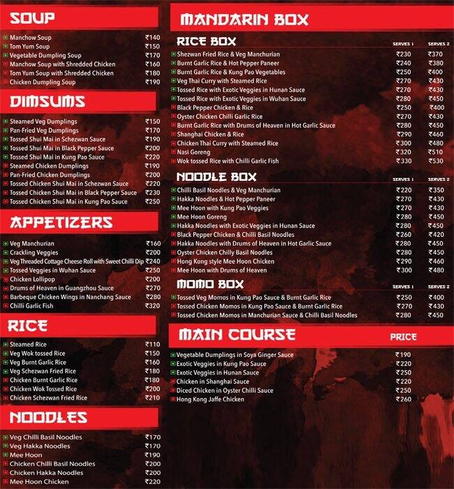 Mandarin Oak Menu, Menu for Mandarin Oak, Chembur, Mumbai Zomato
