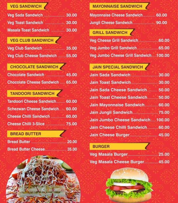 Menu at Raja Sandwich And Burger, Nashik, Dairy Don