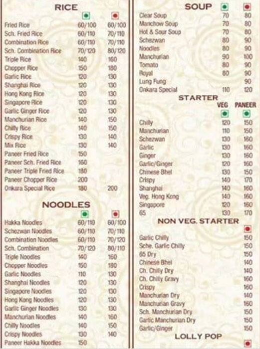 Hot Bites menu