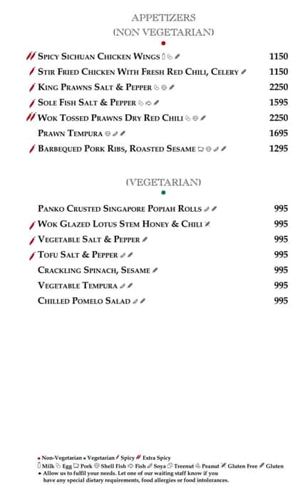 Le Belvedere - Le Meridien menu