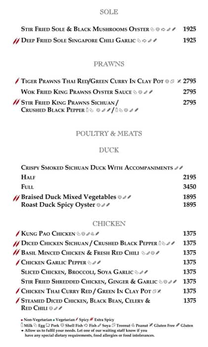 Le Belvedere - Le Meridien menu