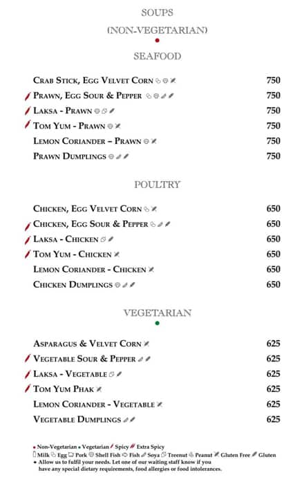 Le Belvedere - Le Meridien menu