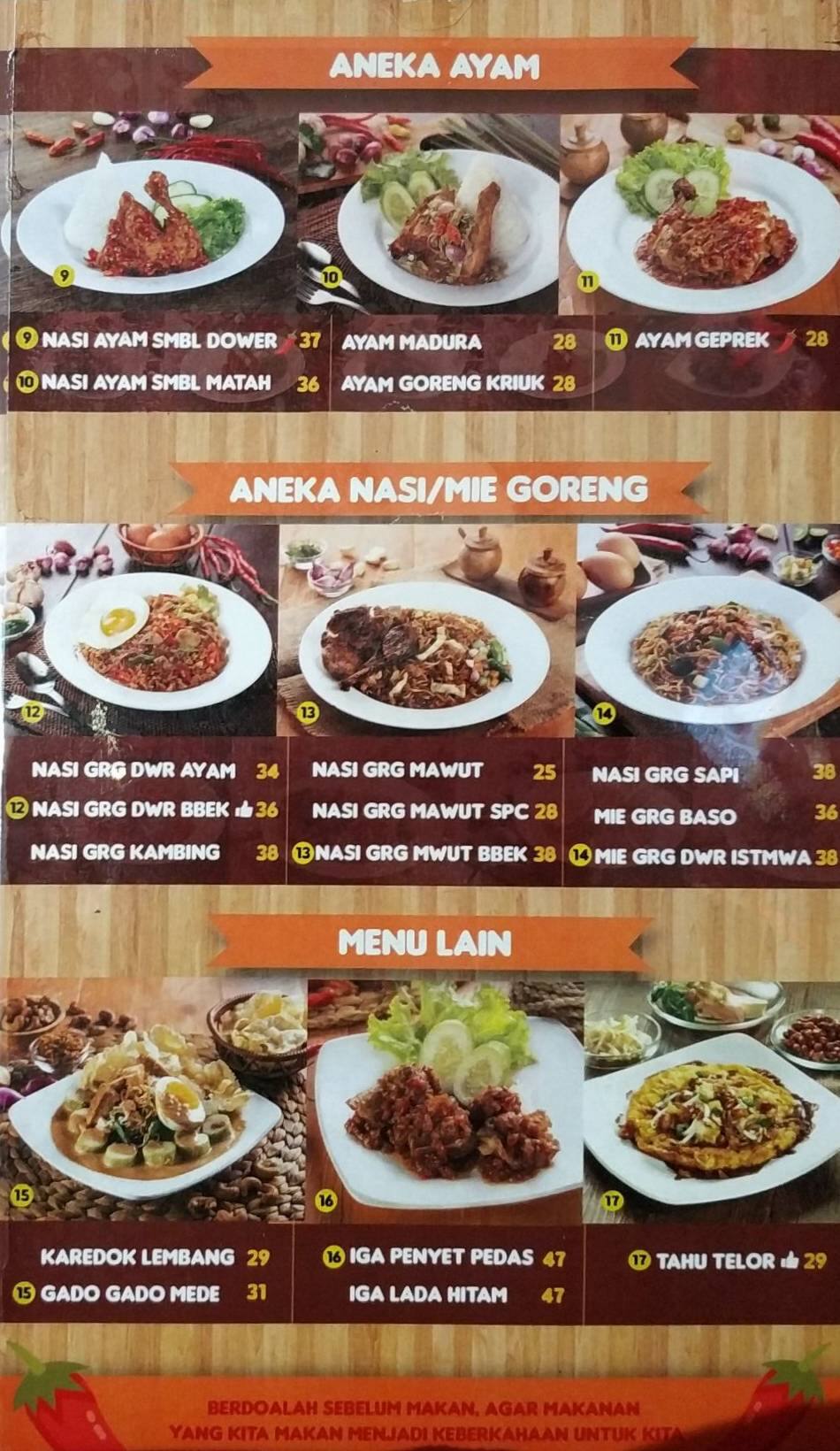 Bebek Dower Menu Menu For Bebek Dower Blok M Jakarta