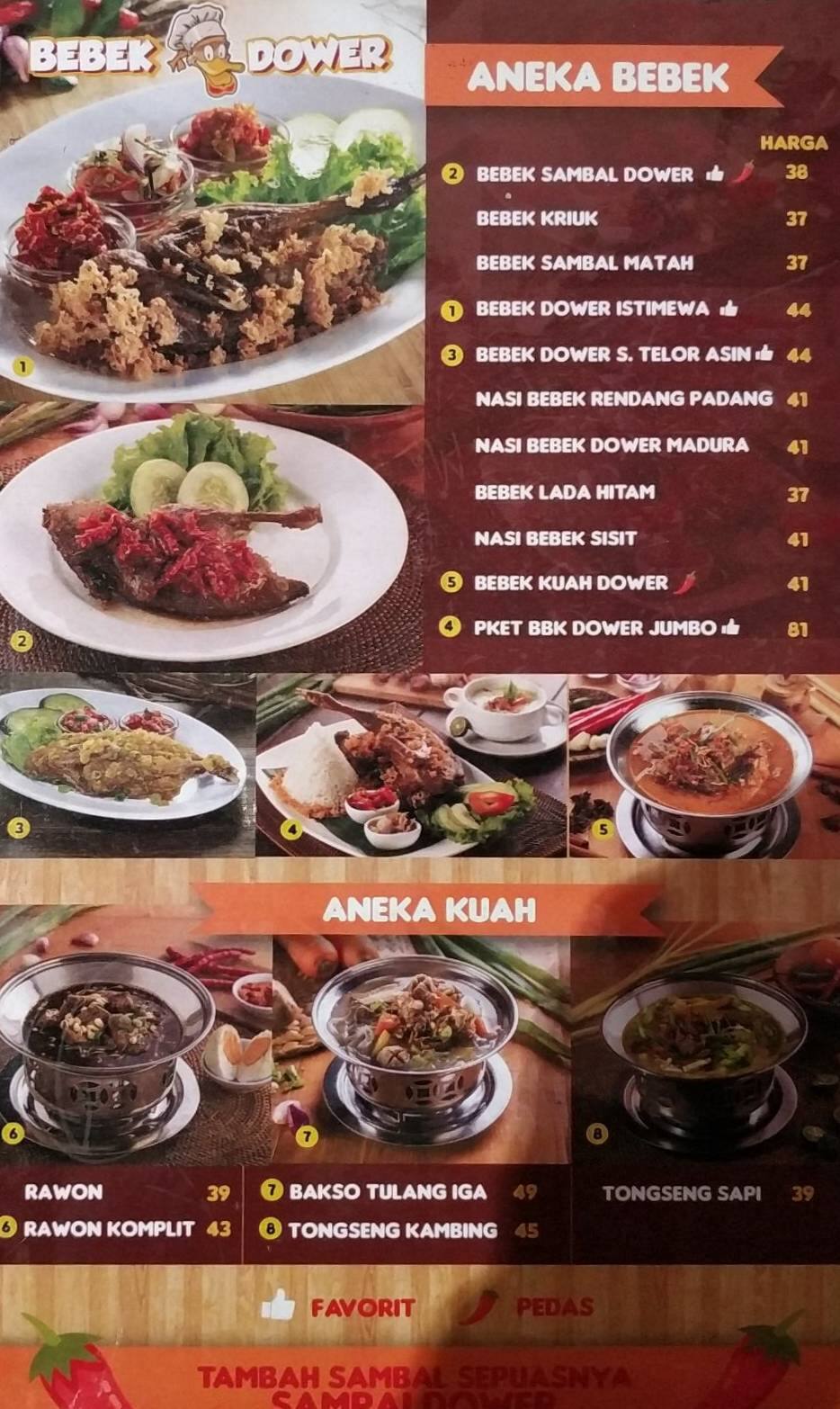 Bebek Dower Menu Menu For Bebek Dower Kalibata Jakarta