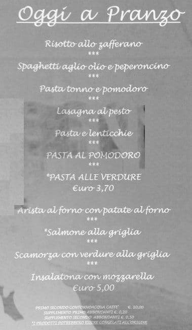 Menu di Bar Internazionale 2 