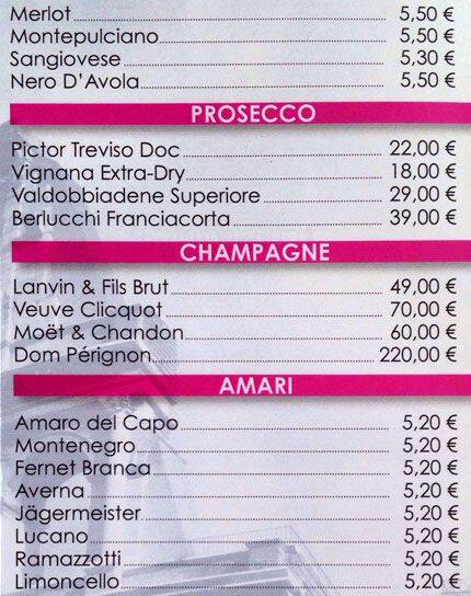 Menu di Bar Colosseo 