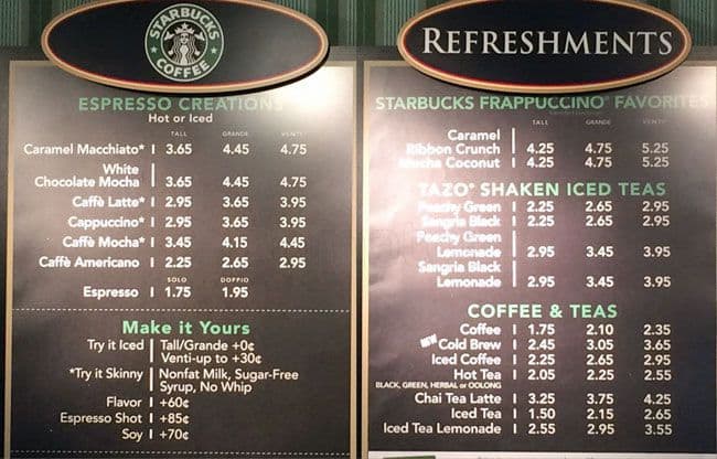 Starbucks Menu, Menu for Starbucks, Naperville, Chicago - Urbanspoon/Zomato