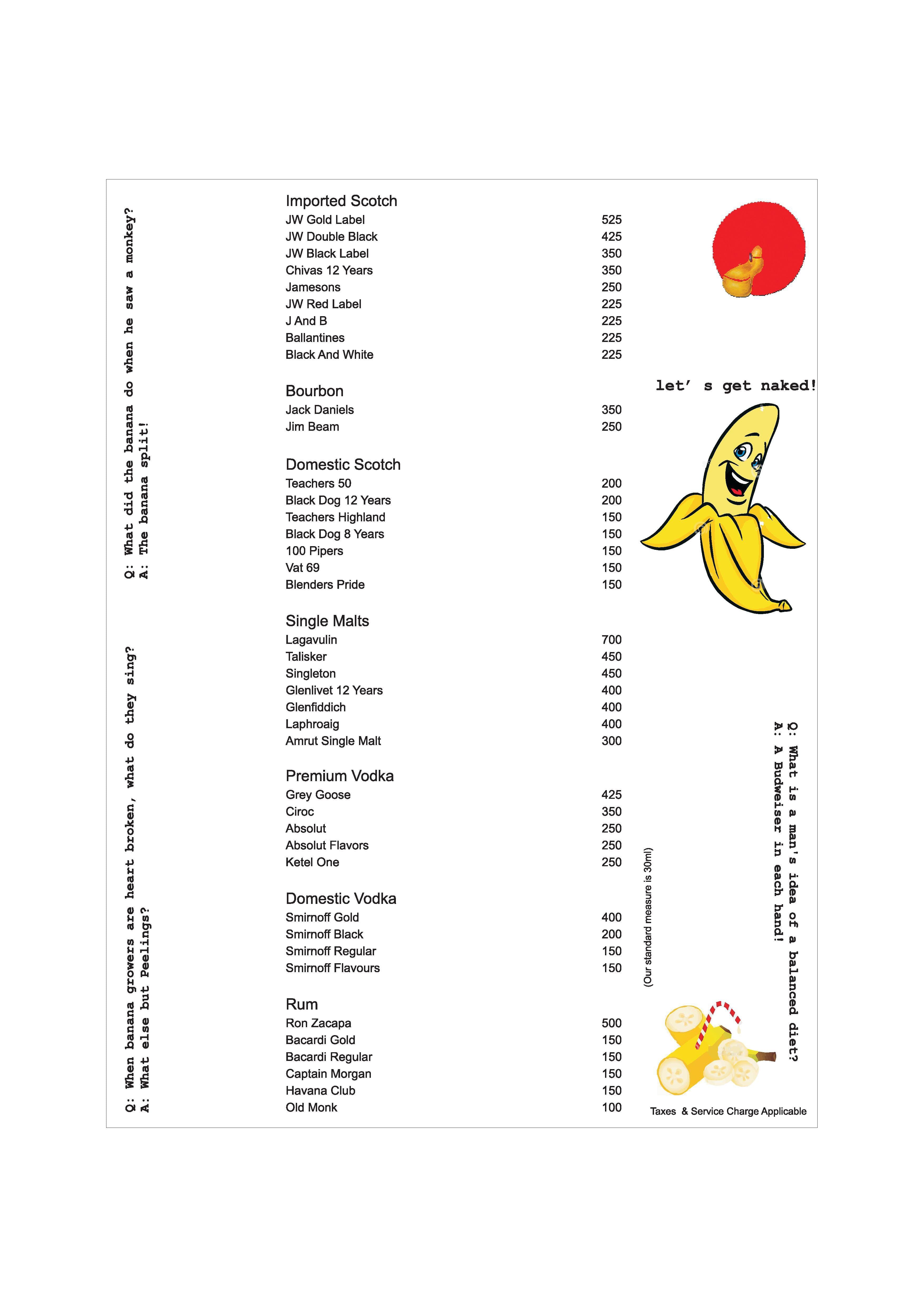 Banana Beach Bar Menu, Menu for Banana Beach Bar, Baga, Goa Zomato