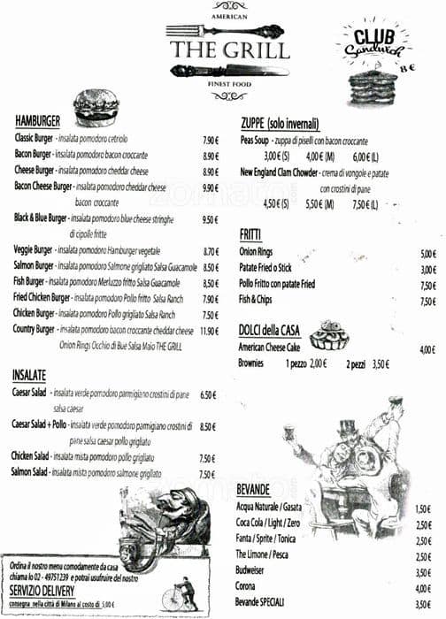 Menu di The Grill - American Finest Food 