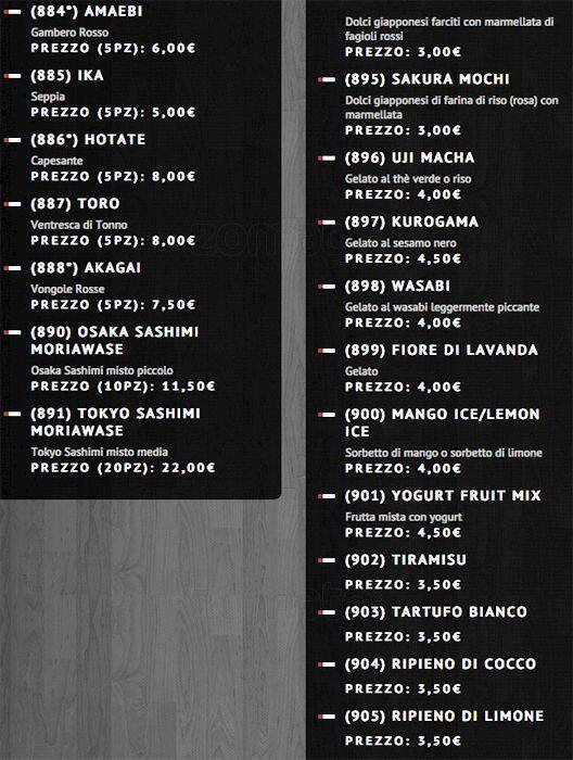 Menu di HANABI SUSHI 