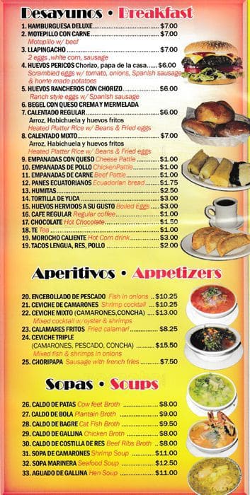 Manuelito Restaurant Menu, Menu for Manuelito Restaurant, Corona, New ...