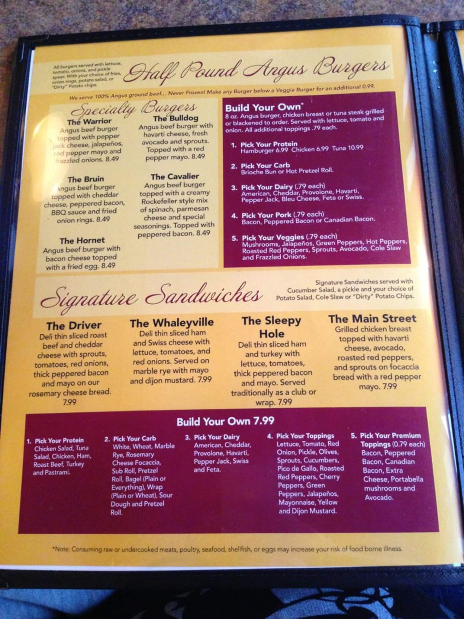 Menu at The Egg Bistro restaurant, Suffolk, Harbour View Blvd