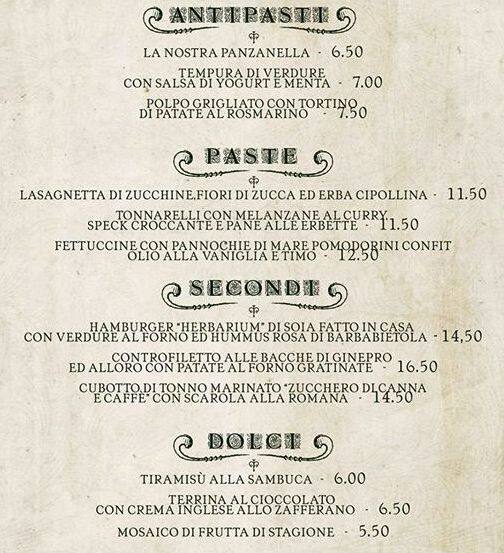 Menu di Herbarium 