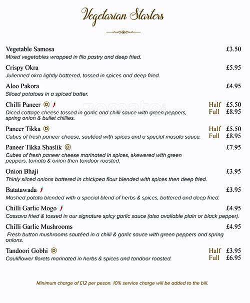 The Vintage Menu, Menu untuk The Vintage, Harrow, London Zomato UK