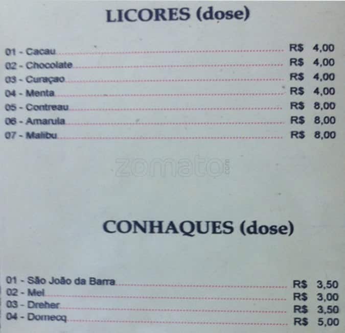 Follies Bar cardápio