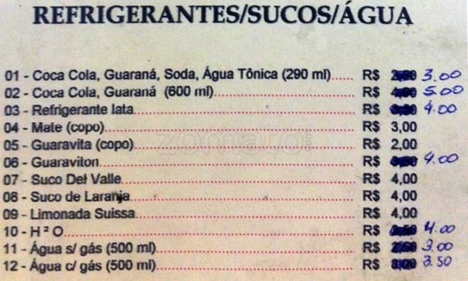 Follies Bar cardápio