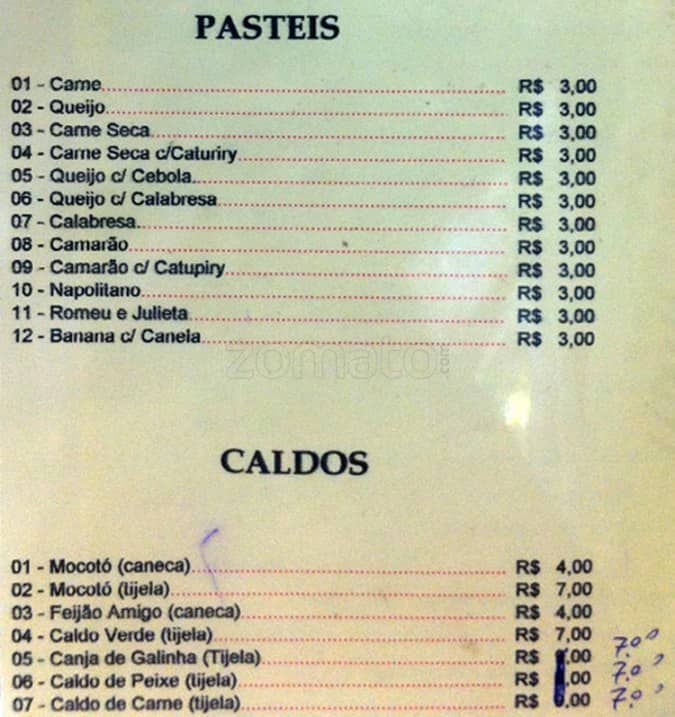 Follies Bar cardápio