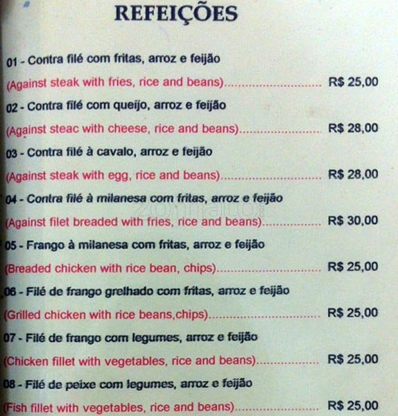 Follies Bar cardápio