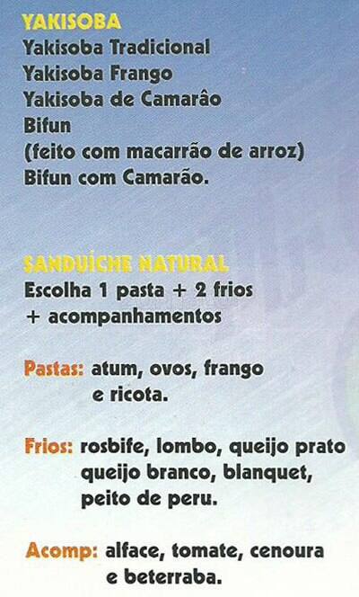 Mr. Chan Express cardápio