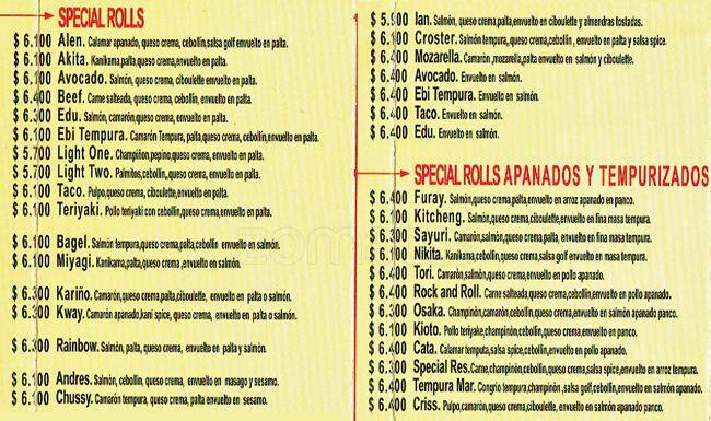 Kitcheng menu
