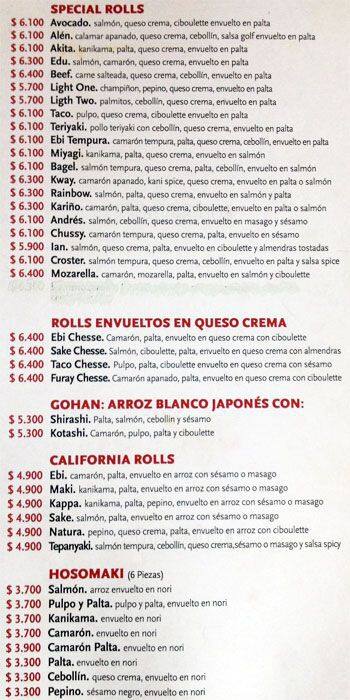Kitcheng menu