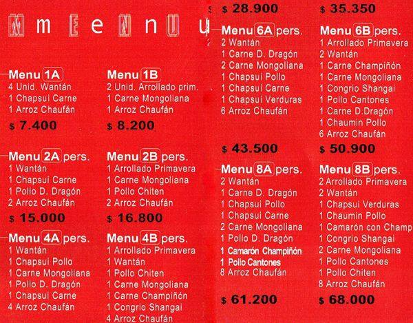 Kitcheng menu