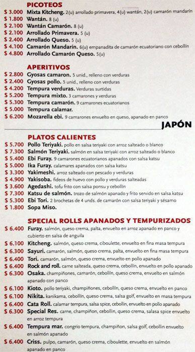Kitcheng menu
