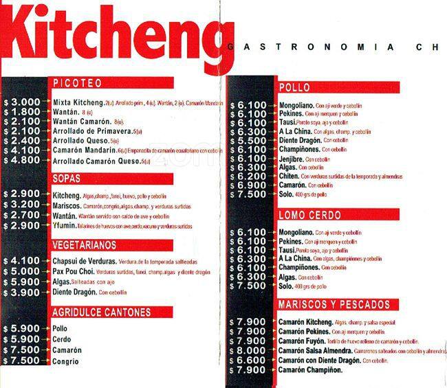 Kitcheng menu
