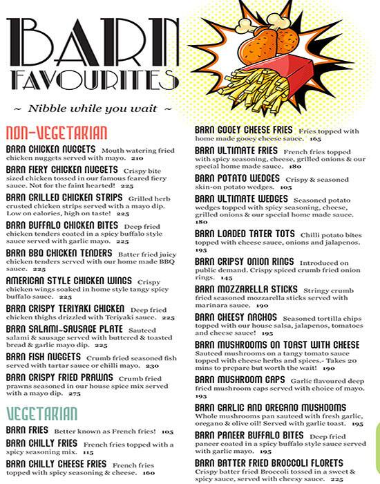 The Burger Barn Cafe Menu Menu For The Burger Barn Cafe Baner